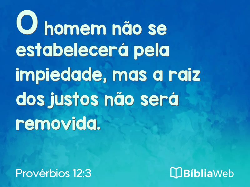 Provérbios 12:3 em imagem para compartilhar