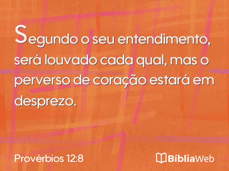 Provérbios 12:8 em imagem para compartilhar