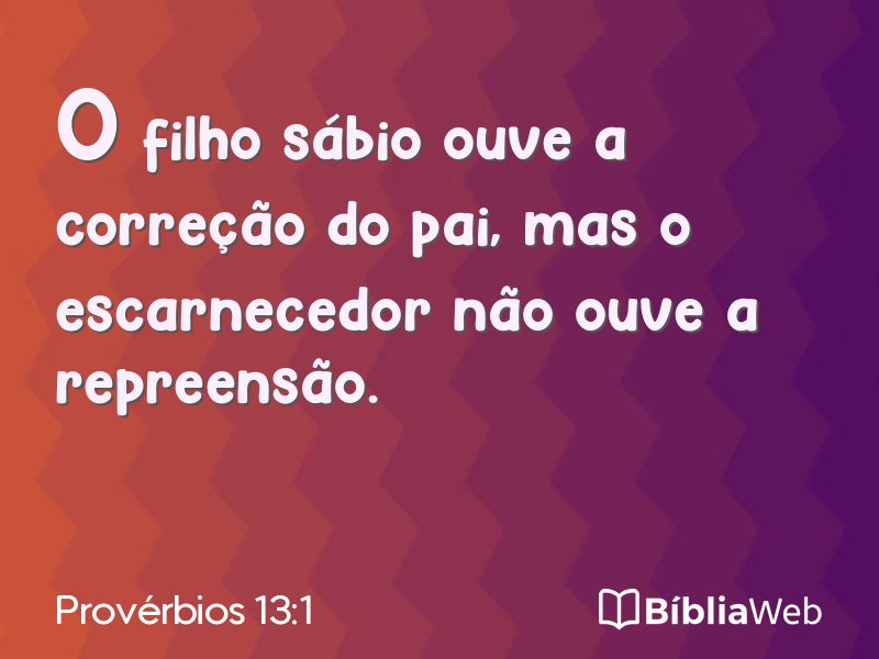 Provérbios 13:1 em imagem para compartilhar