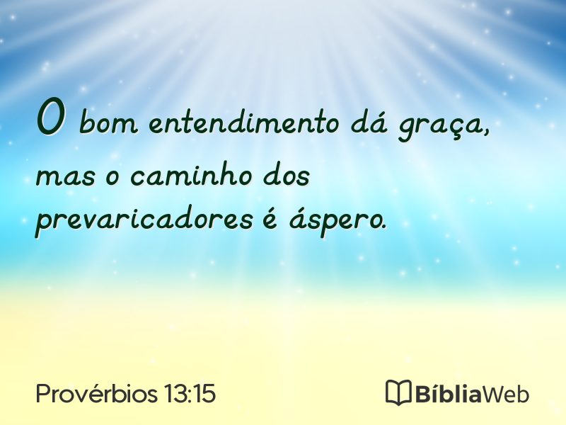 Provérbios 13:15 em imagem para compartilhar