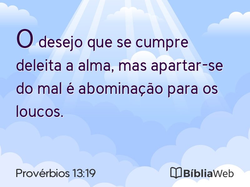 Provérbios 13:19 em imagem para compartilhar