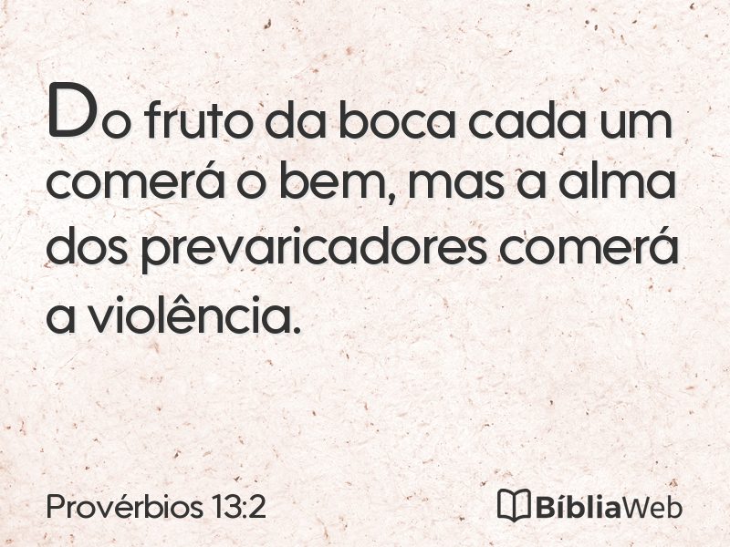 Provérbios 13:2 em imagem para compartilhar