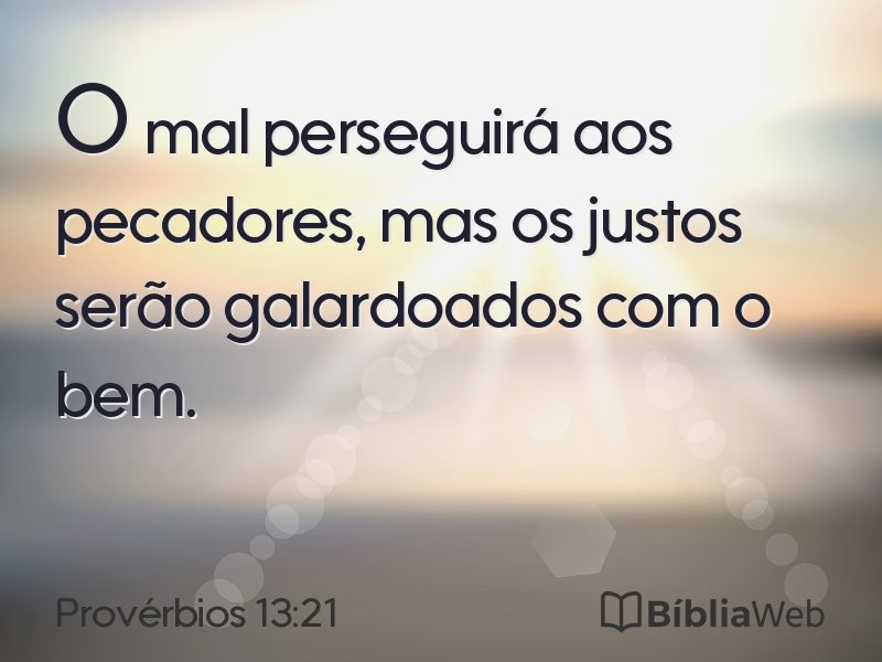 Provérbios 13:21 em imagem para compartilhar