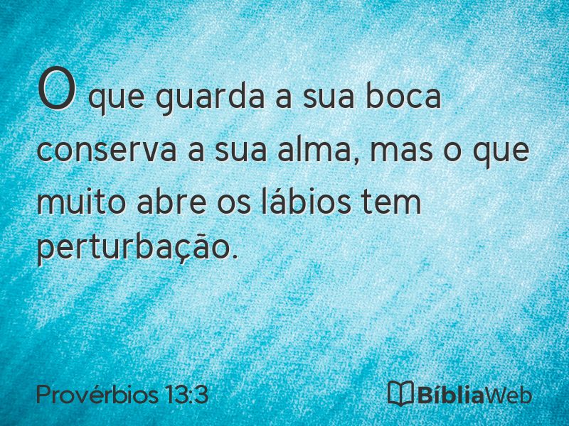 Provérbios 13:3 em imagem para compartilhar