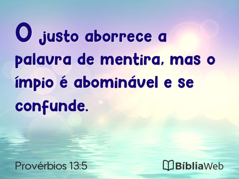 Provérbios 13:5 em imagem para compartilhar