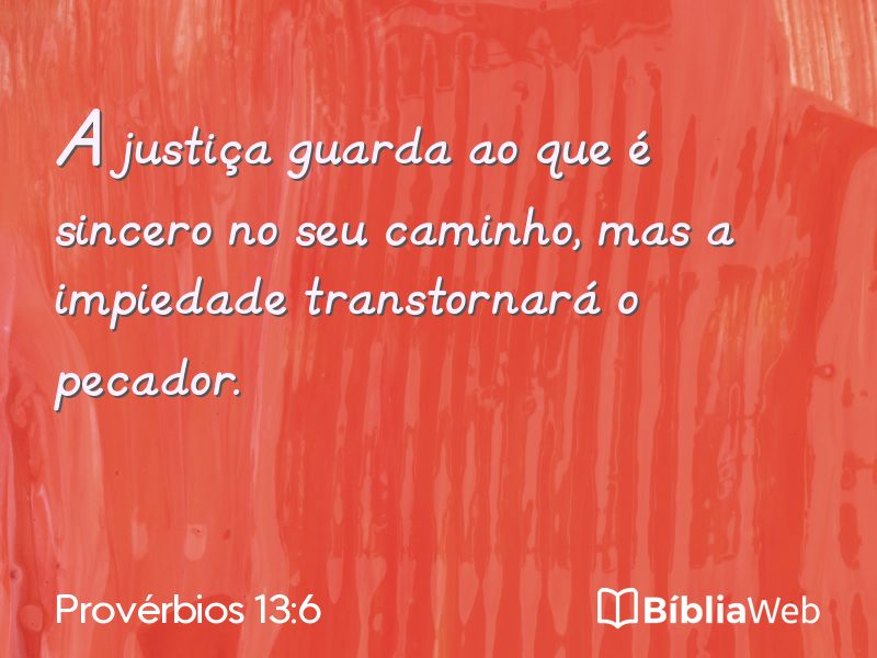 Provérbios 13:6 em imagem para compartilhar