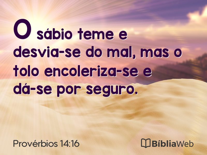 Provérbios 14:16 em imagem para compartilhar
