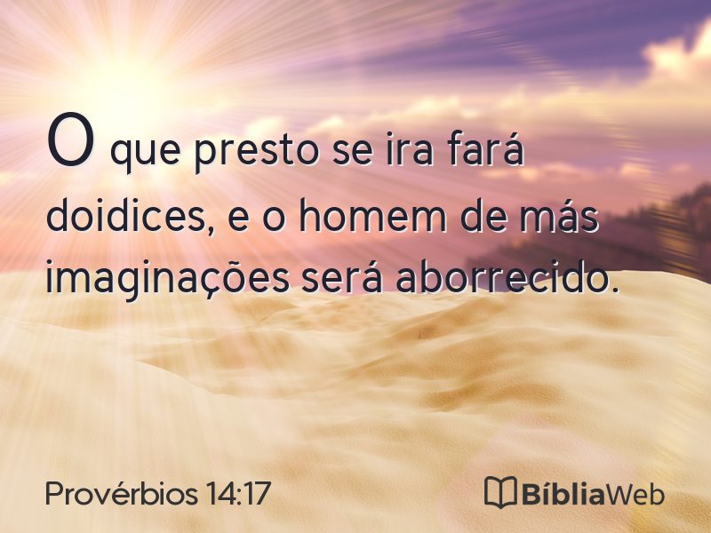 Provérbios 14:17 em imagem para compartilhar