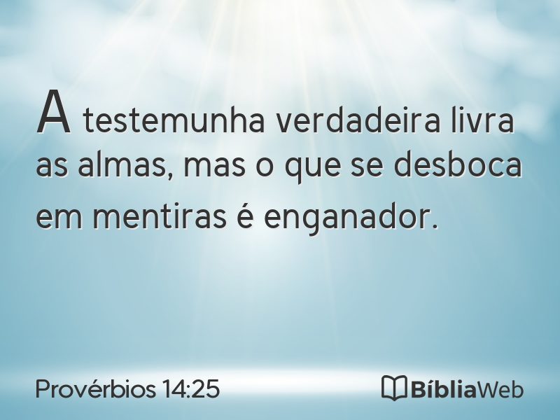 Provérbios 14:25 em imagem para compartilhar