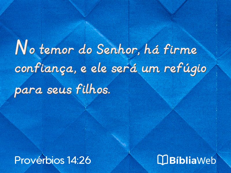Provérbios 14:26 em imagem para compartilhar
