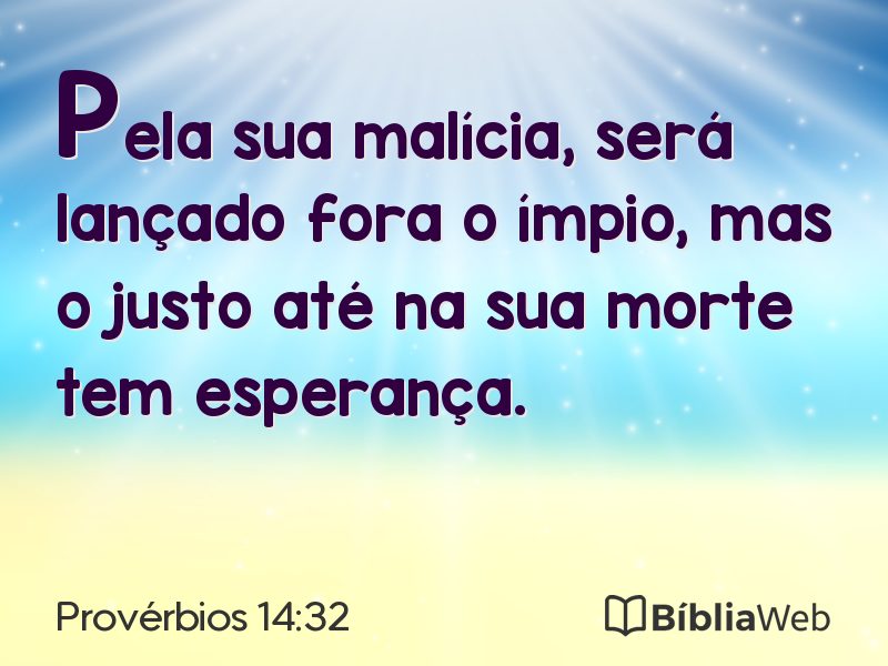 Provérbios 14:32 em imagem para compartilhar