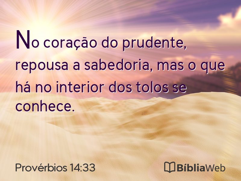 Provérbios 14:33 em imagem para compartilhar