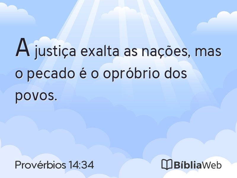 Provérbios 14:34 em imagem para compartilhar