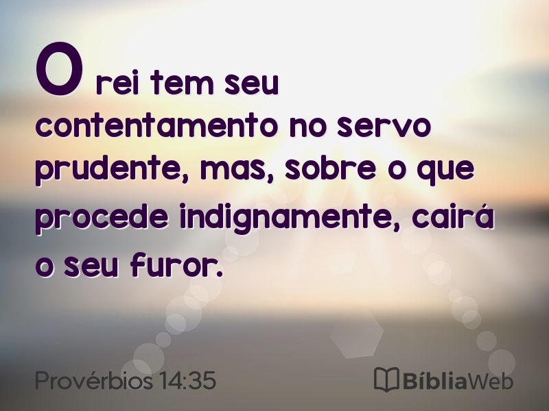 Provérbios 14:35 em imagem para compartilhar