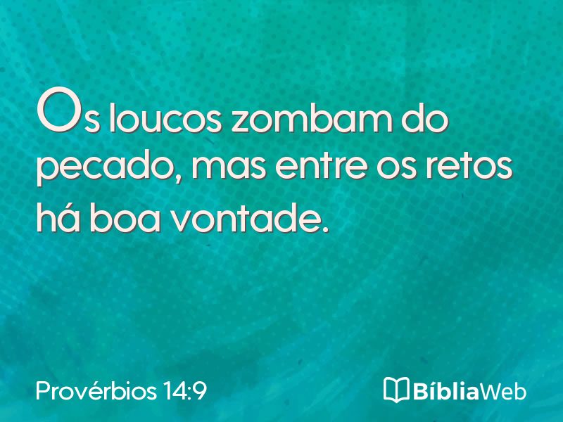 Provérbios 14:9 em imagem para compartilhar