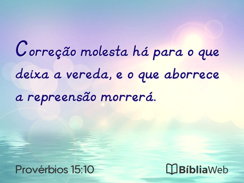 Provérbios 15:10 em imagem para compartilhar