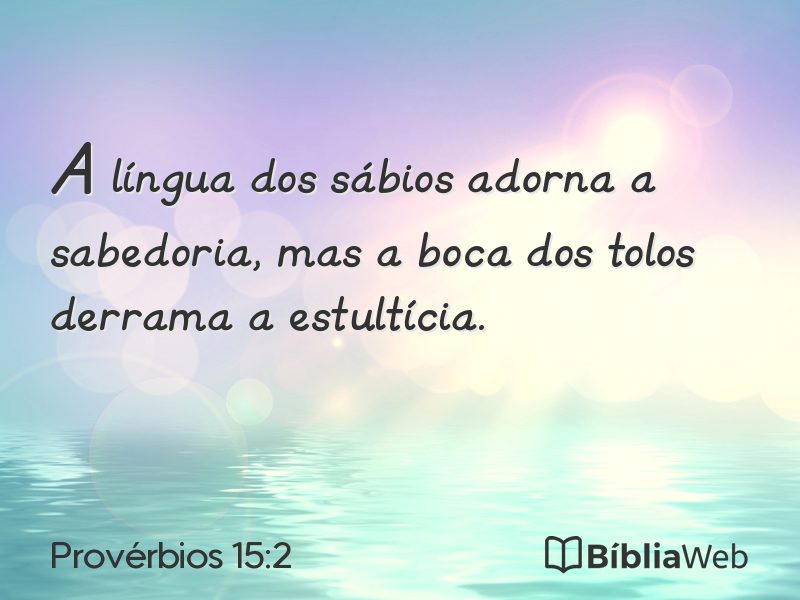 Provérbios 15:2 em imagem para compartilhar