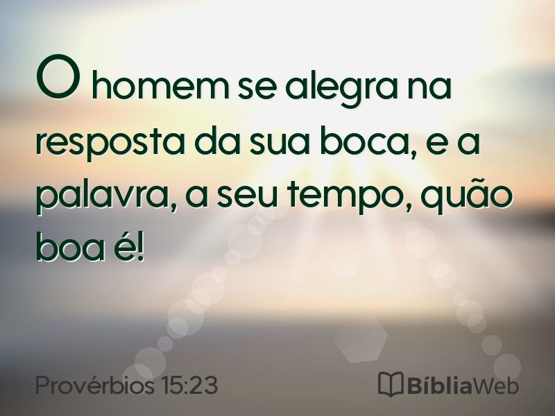 Provérbios 15:23 em imagem para compartilhar