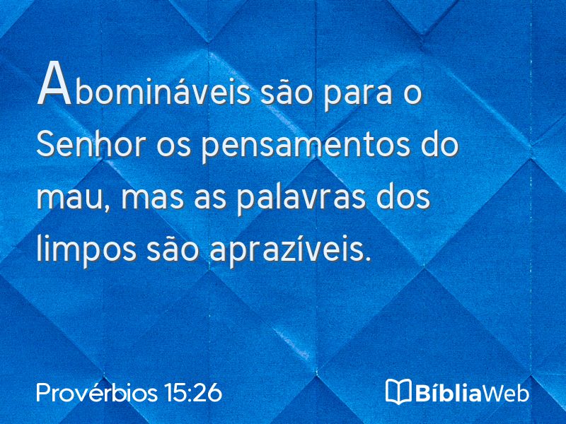 Provérbios 15:26 em imagem para compartilhar