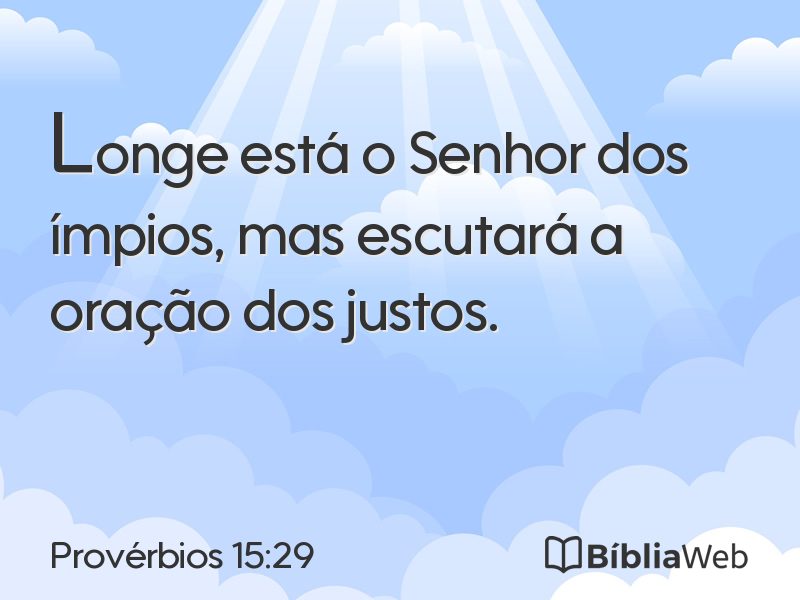 Provérbios 15:29 em imagem para compartilhar