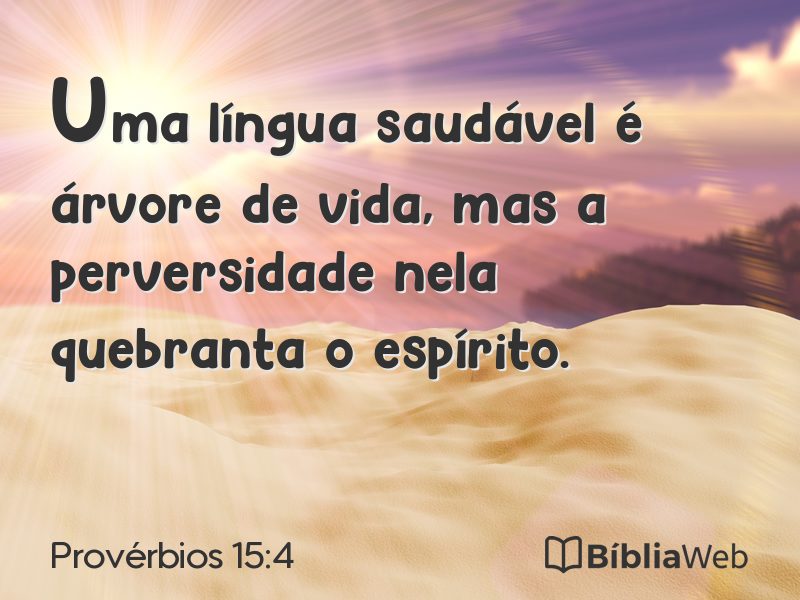 Provérbios 15:4 em imagem para compartilhar