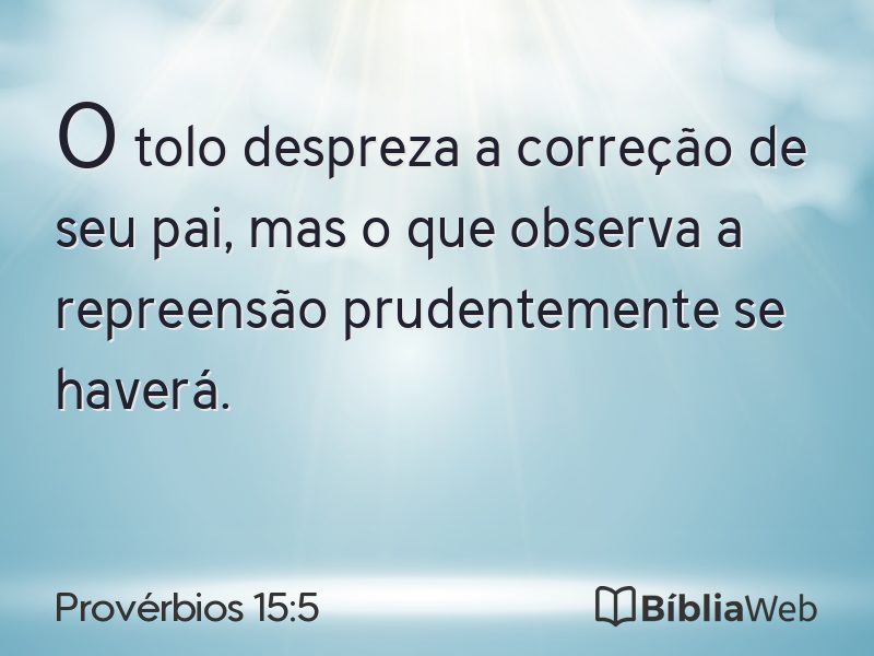 Provérbios 15:5 em imagem para compartilhar