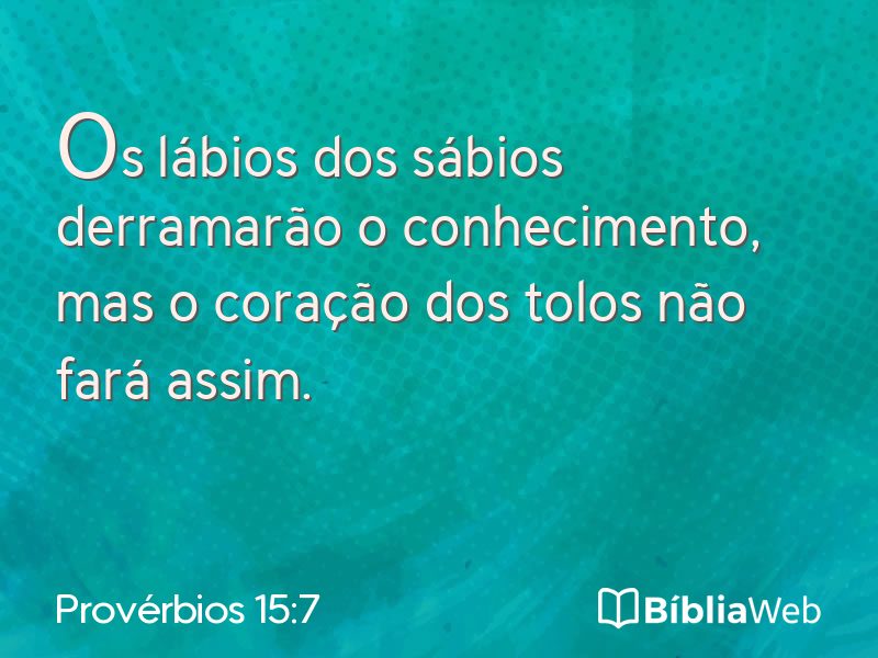 Provérbios 15:7 em imagem para compartilhar