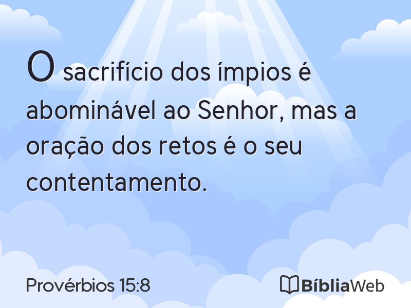 Provérbios 15:8 em imagem para compartilhar