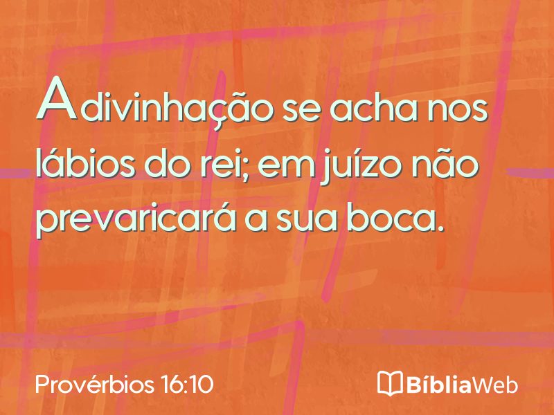 Provérbios 16:10 em imagem para compartilhar