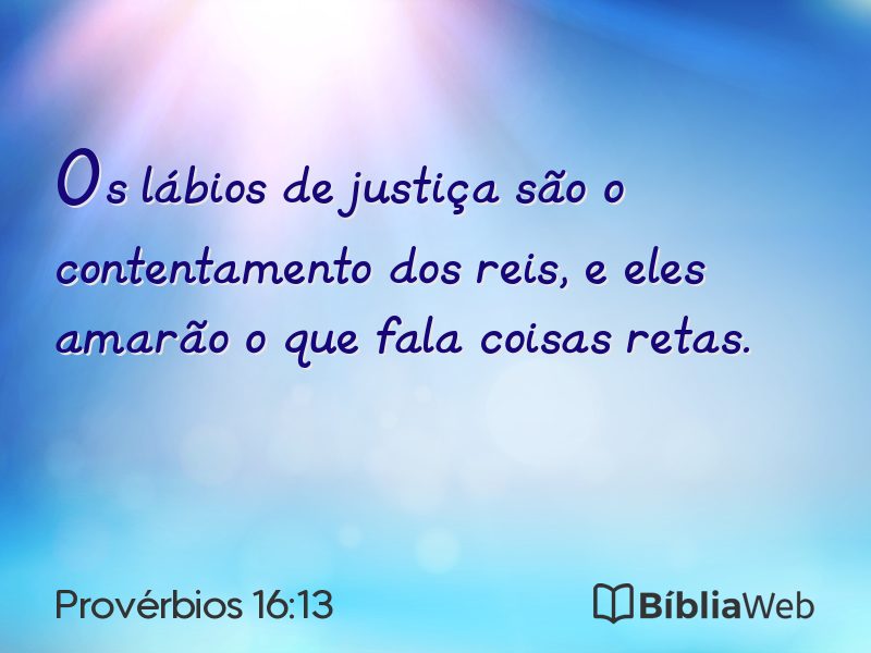 Provérbios 16:13 em imagem para compartilhar