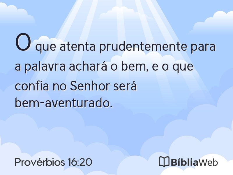 Provérbios 16:20 em imagem para compartilhar