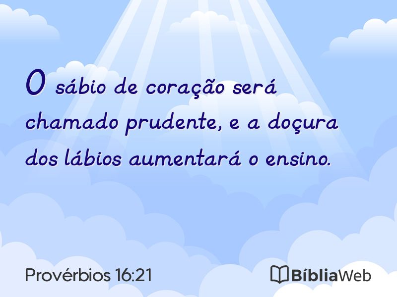 Provérbios 16:21 em imagem para compartilhar
