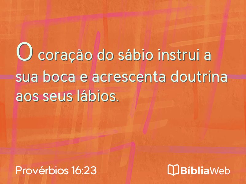 Provérbios 16:23 em imagem para compartilhar