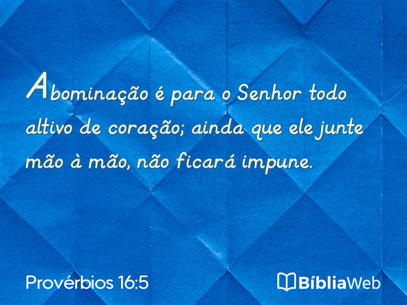 Provérbios 16:5 em imagem para compartilhar