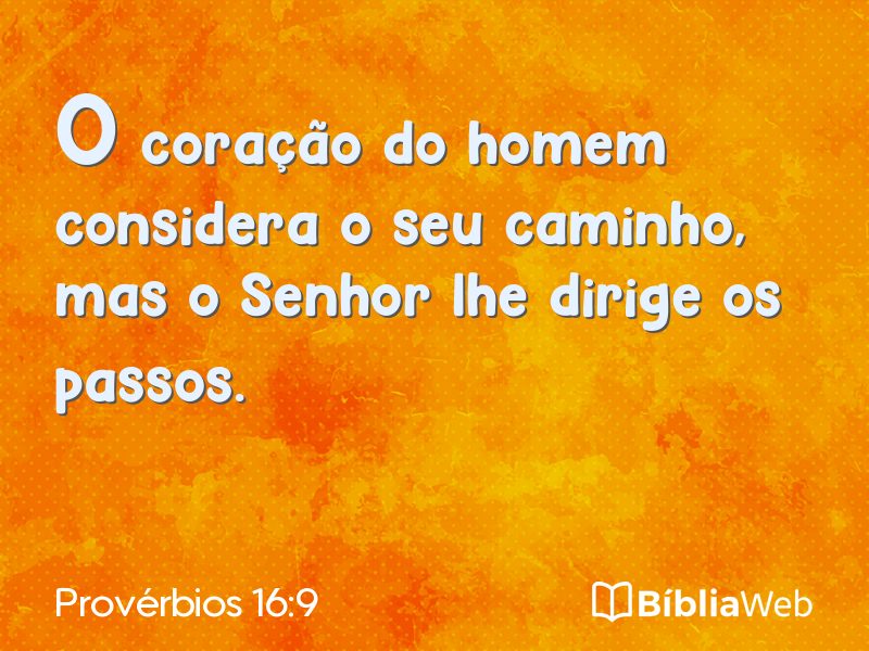 Provérbios 16:9 em imagem para compartilhar