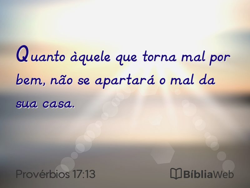 Provérbios 17:13 em imagem para compartilhar