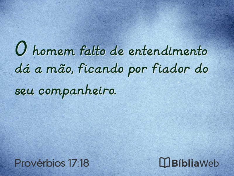 Provérbios 17:18 em imagem para compartilhar