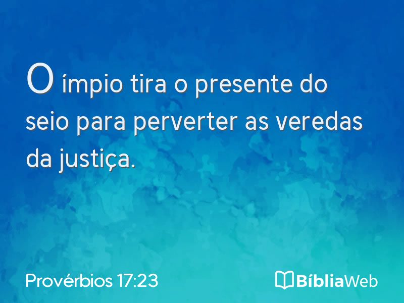 Provérbios 17:23 em imagem para compartilhar