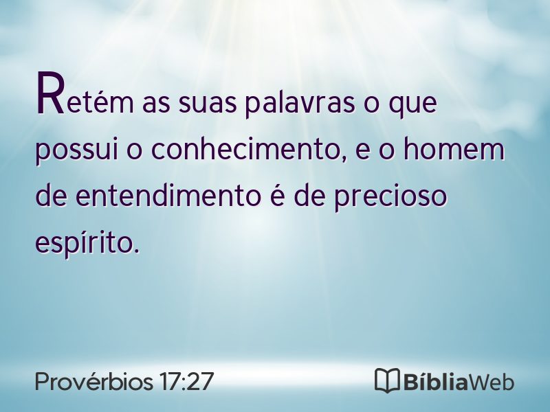 Provérbios 17:27 em imagem para compartilhar