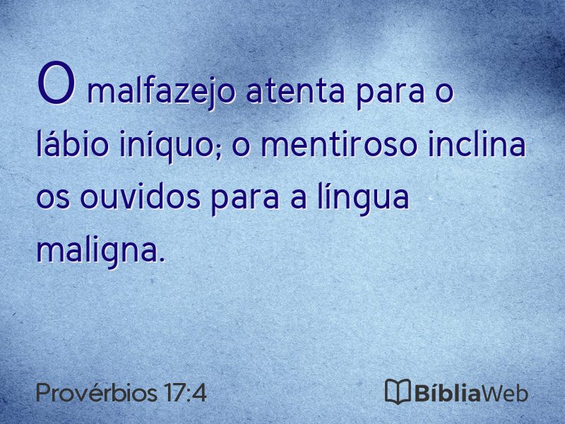 Provérbios 17:4 em imagem para compartilhar