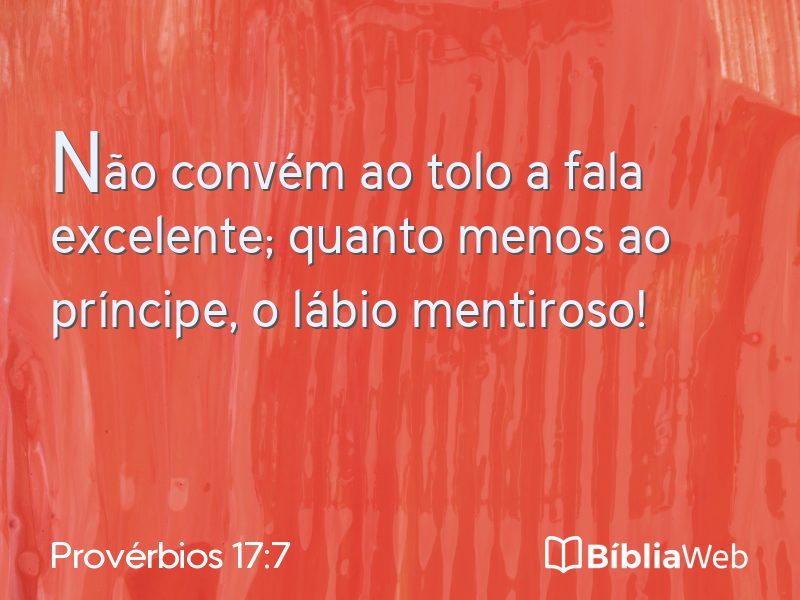 Provérbios 17:7 em imagem para compartilhar