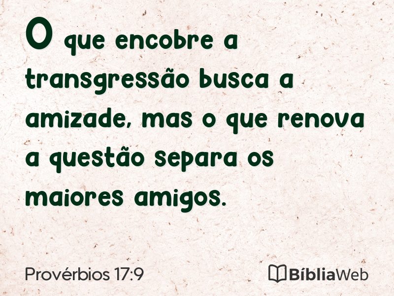 Provérbios 17:9 em imagem para compartilhar