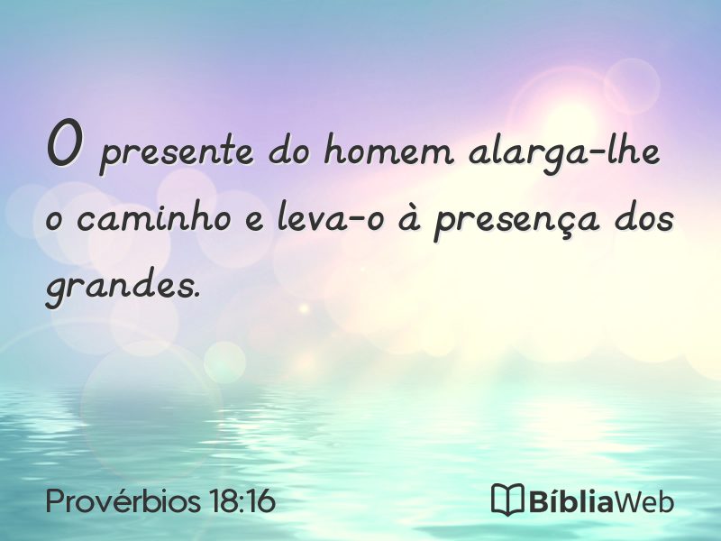 Provérbios 18:16 em imagem para compartilhar