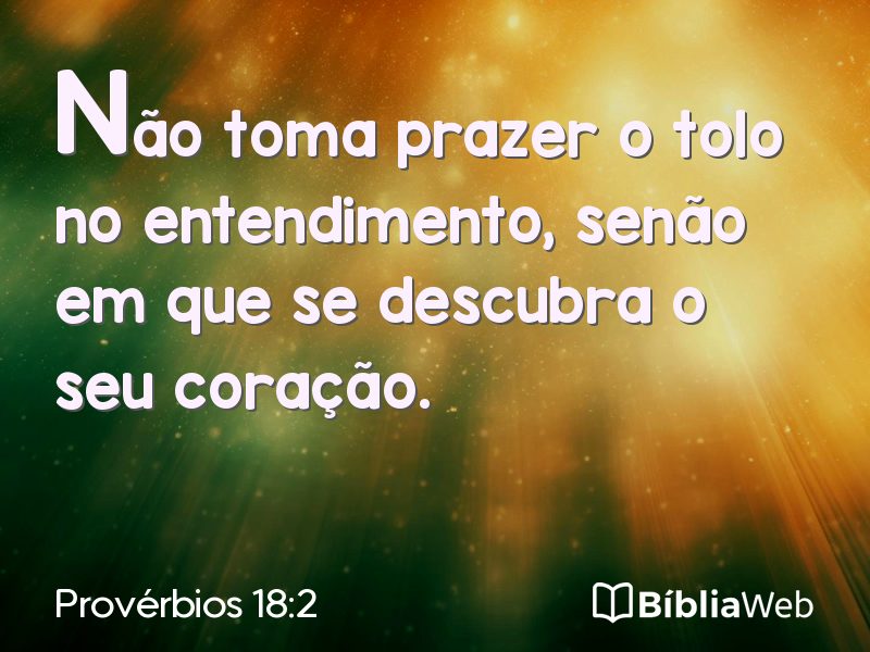 Provérbios 18:2 em imagem para compartilhar