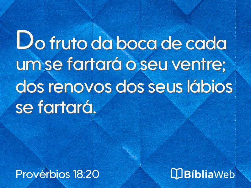 Provérbios 18:20 em imagem para compartilhar