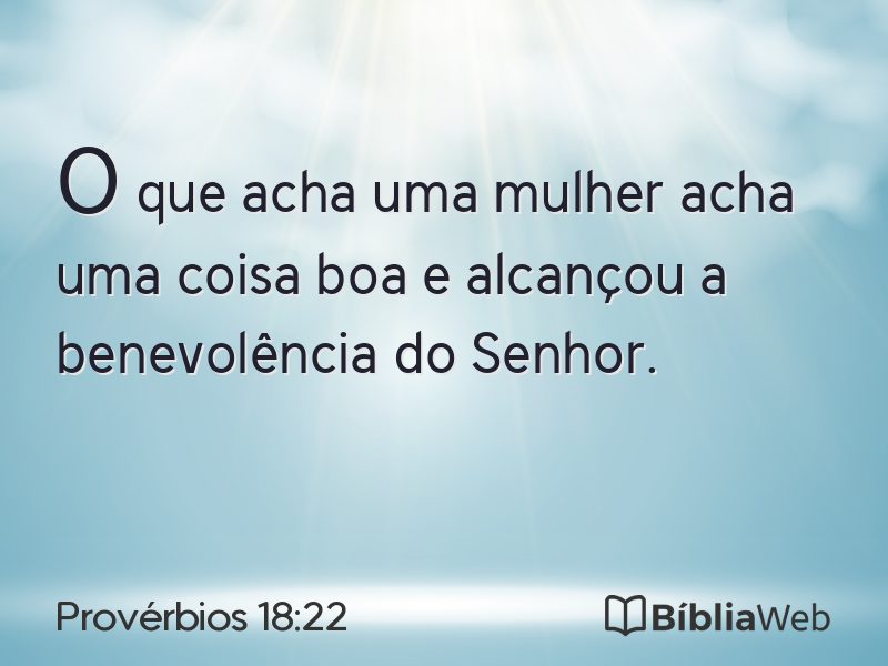 Provérbios 18:22 em imagem para compartilhar