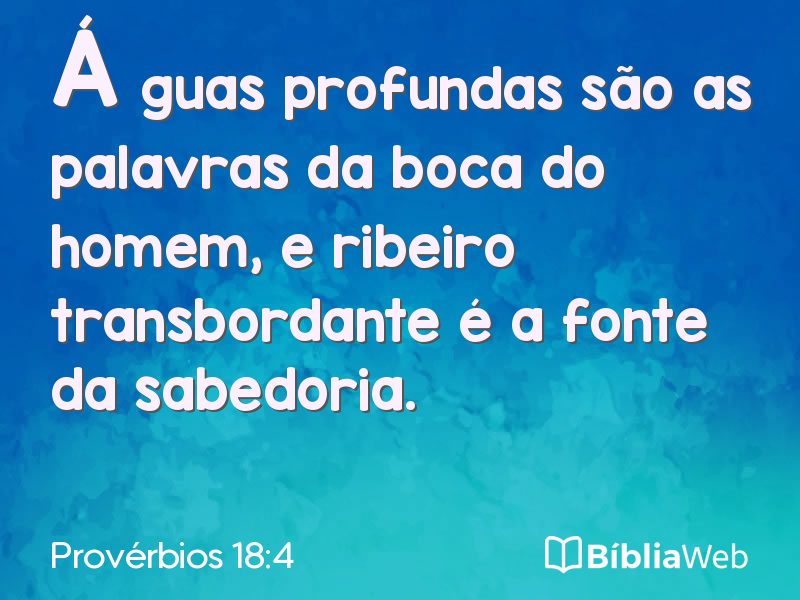 Provérbios 18:4 em imagem para compartilhar