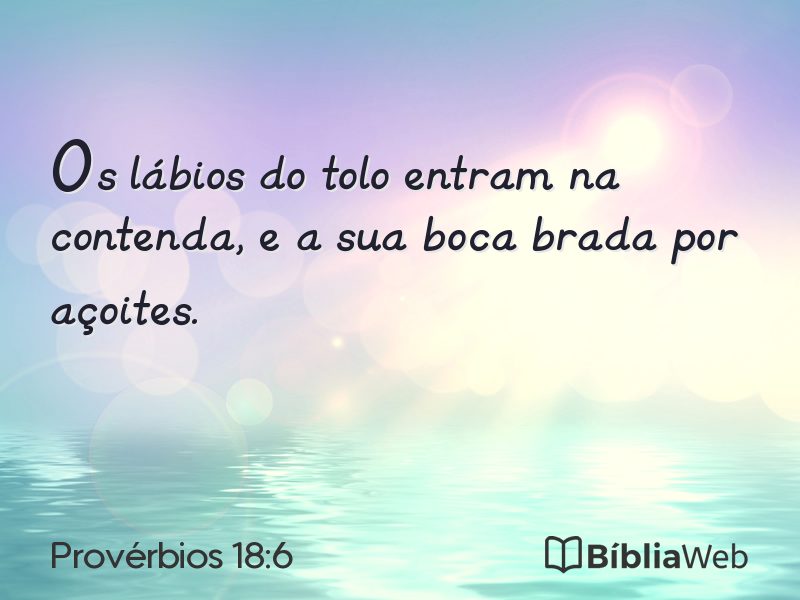 Provérbios 18:6 em imagem para compartilhar