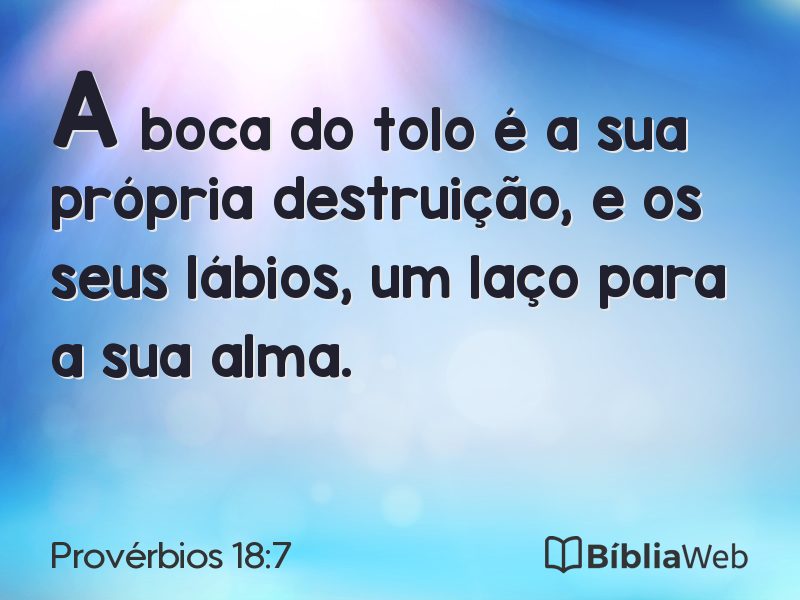 Provérbios 18:7 em imagem para compartilhar