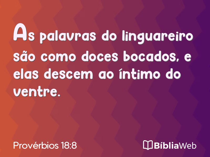 Provérbios 18:8 em imagem para compartilhar